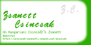 zsanett csincsak business card